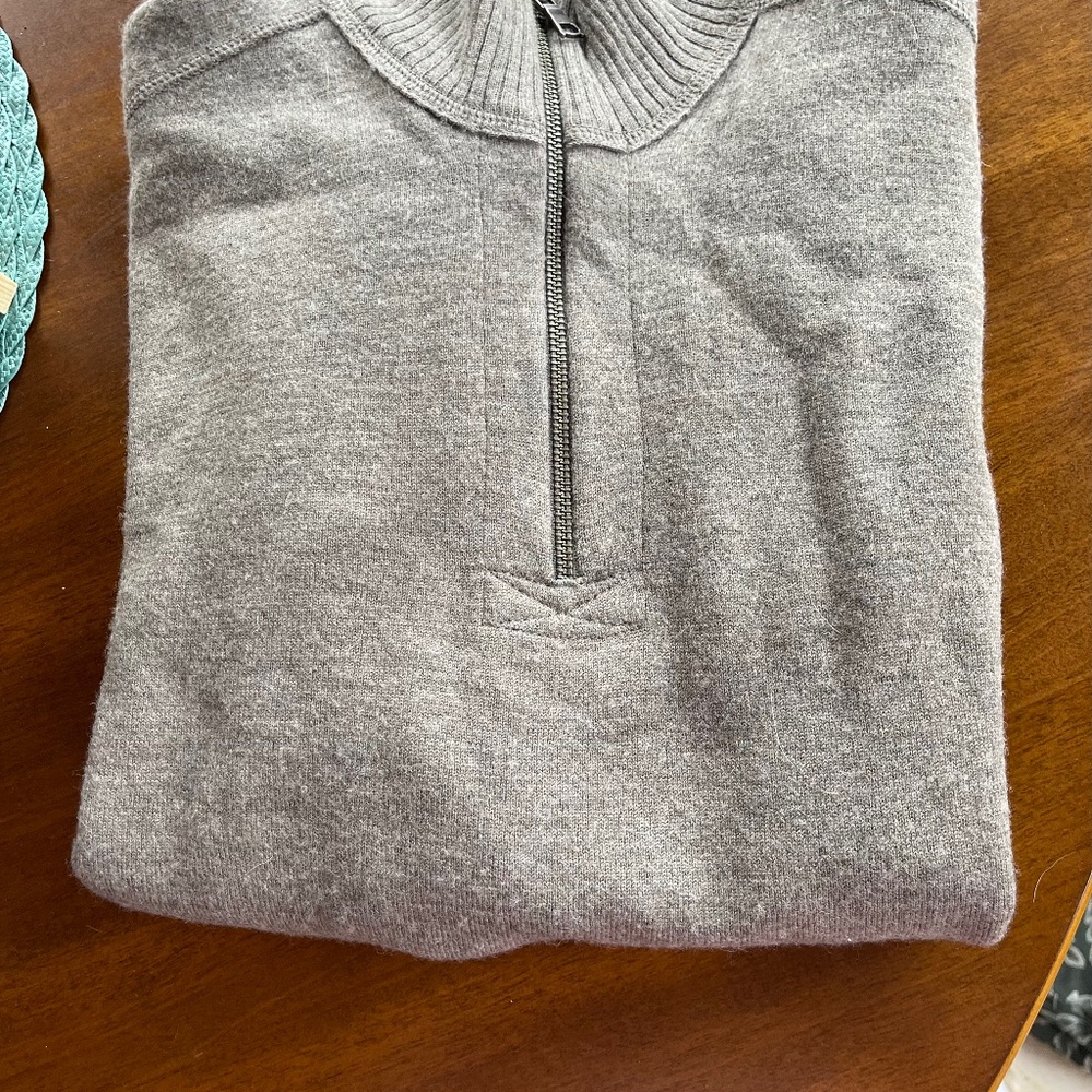 Dark Heather Gray Quarter Zip Merino Sweater